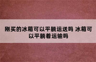 刚买的冰箱可以平躺运送吗 冰箱可以平躺着运输吗